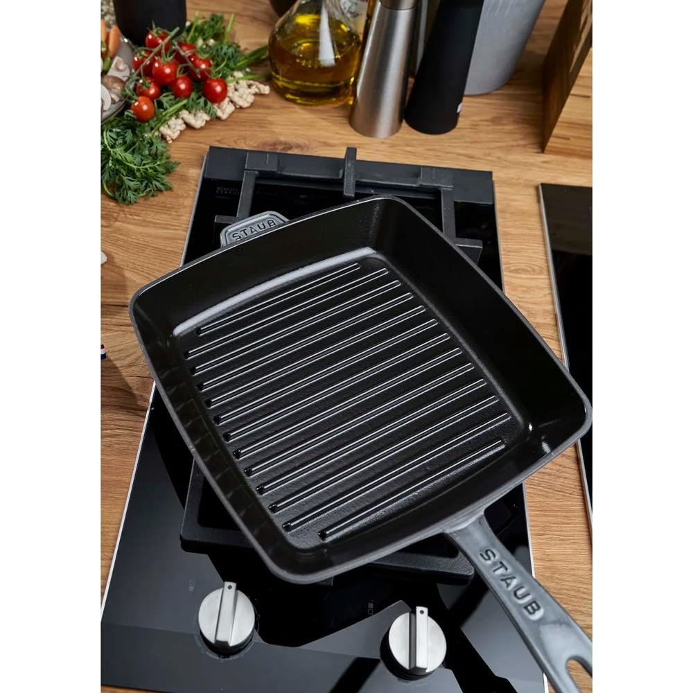 STAUB 405011080 Amerikanischer Quadratgrill Durchmesser 26cm Pfanne, Graphit,