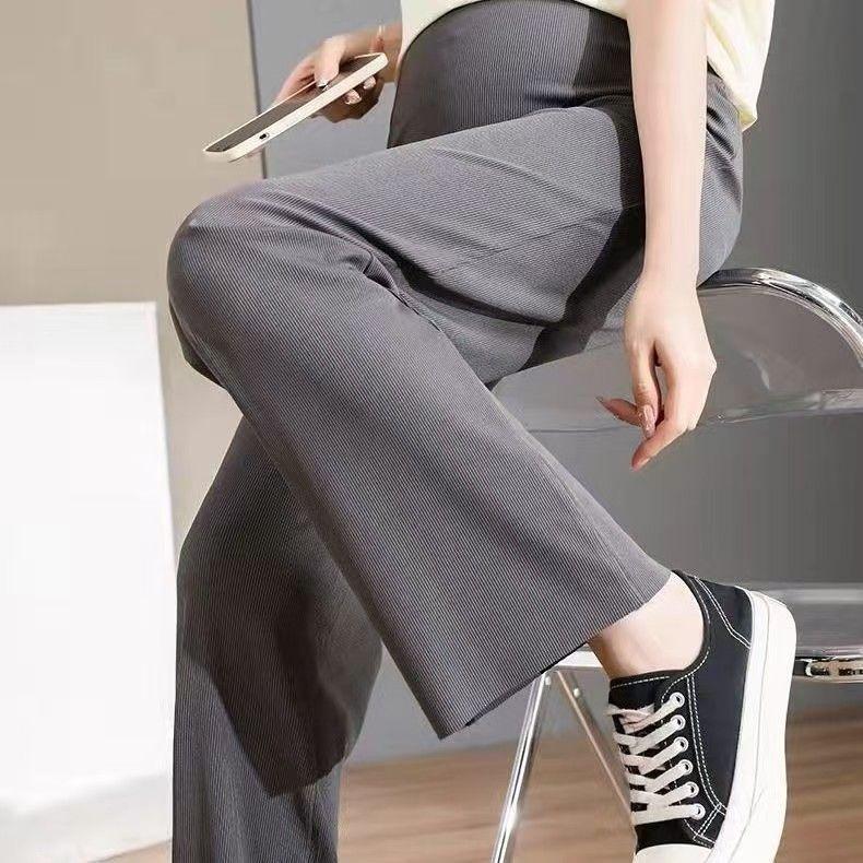 

Maternity Wide-Leg Ice Silk Pants for Spring, Summer, and Autumn – Loose, Fashionable, Long Maternity Wear XL - 125-150 lbs