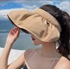 Wide Brim Shell Sunscreen Hat for Women UV Protection Beach Hat Summer Hairband Dual Purpose Sun Hat for Gardening Fishing
