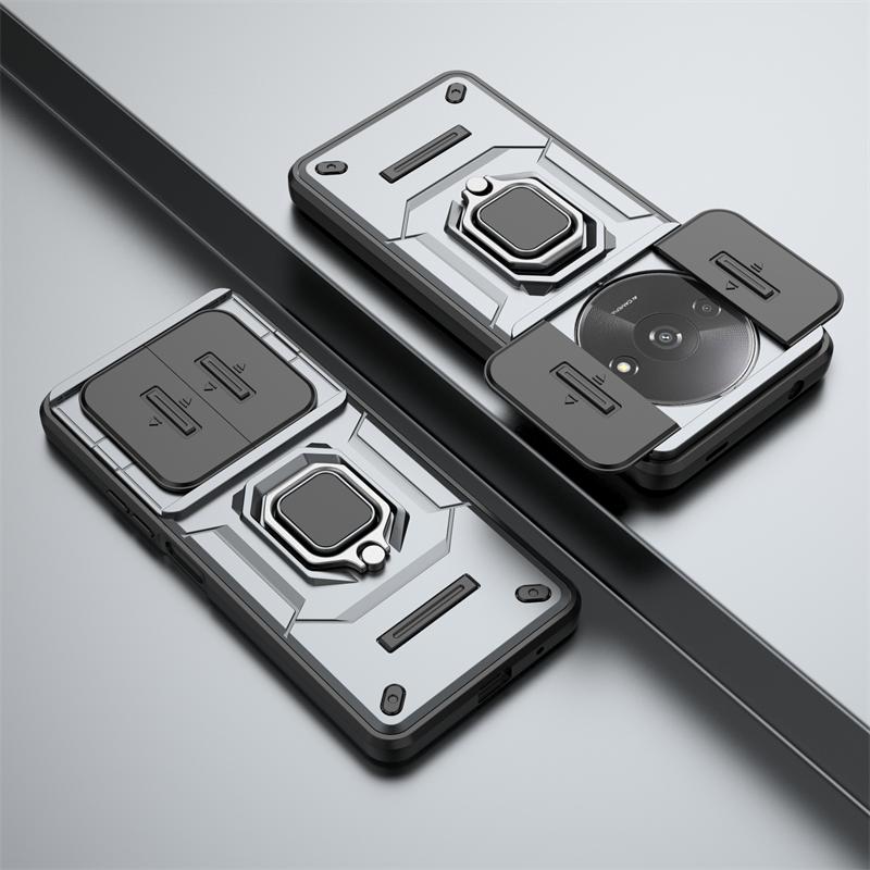 For Xiaomi Redmi A3 4G Case Slide Camera Shockproof Armor Phone Case for Xiaomi Redmi A3 A 3 2024 Magnetic Stand Ring Back Cover