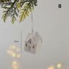 Ceramic Crafts Christmas Ceramic House Pendant Painting Pendant Ornament  Merry Christmas Party