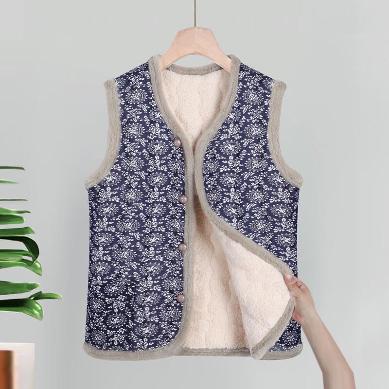 Damenmode für ältere Frauen, geblümte, wattierte Weste