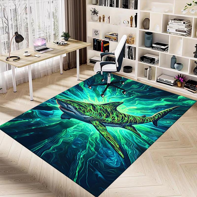 1PC Shark, Ocean Extra Large Non Slip Floor carpet, Office, family, bedroom, Studio Large Area Rug Indoor Rugs, Vibrant Colors