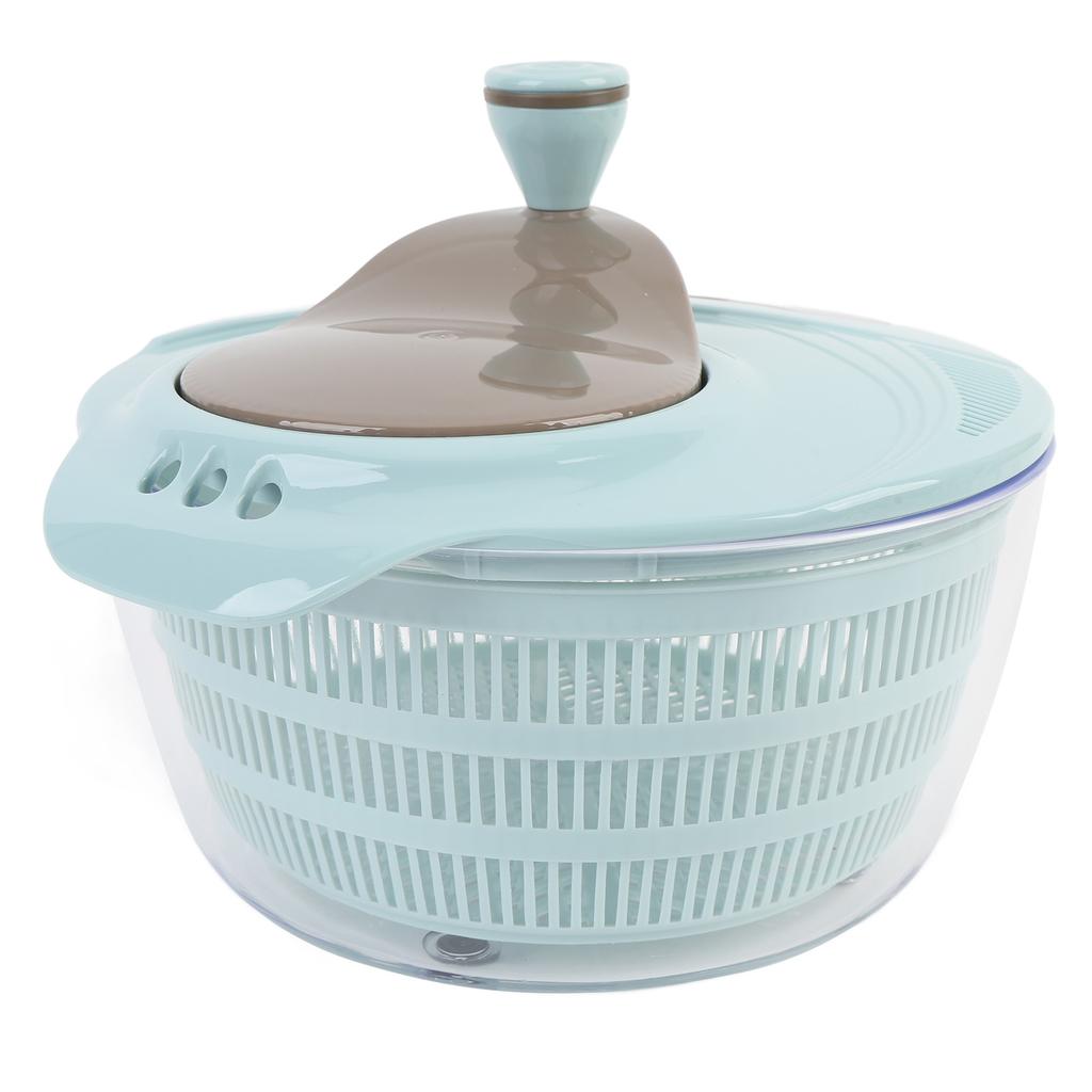 4L Fruit and Vegetable Washer Salad Drier Hand Crank Vegetable Dryer with Dual Drainage Holes for Kitchen