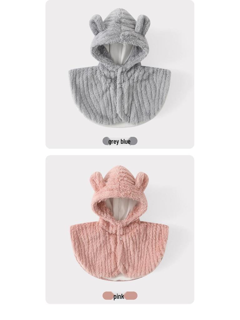 Baby Ear Protection Hat - Autumn/Winter Fleece-Lined Cape, One-Piece, Warm & Cute Newborn Infant Hat