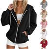 Women's Casual Oversized Zip-up Hoodie Jacket with Hood Long Sleeve Loose Fit for Daily Wear