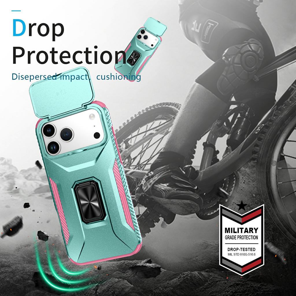 For iPhone 17 Pro Max Case Camshield Kickstand TPU+PC Anti-Slip Phone Cover