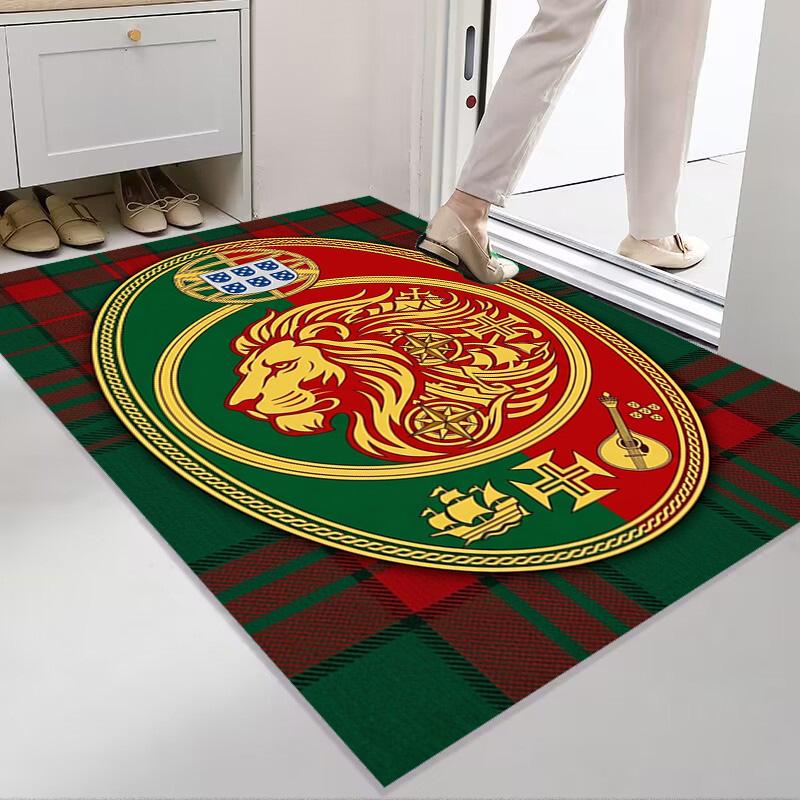 Royal Emblem Checkerboard Background carpet Living room and bedroom mats Suitable for all seasons Doormat Protective pad Fashion