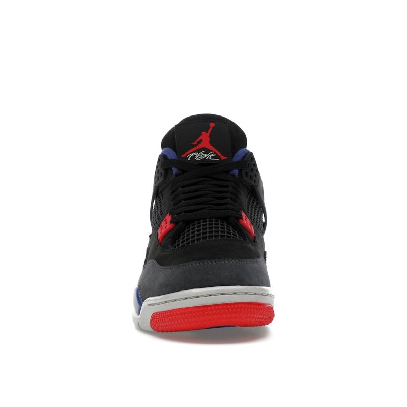 Air Jordan 4 Retro Rare Air - White Lettering Men Sneakers Black Fire-Red Deep-Royal-Blue FV5029-003