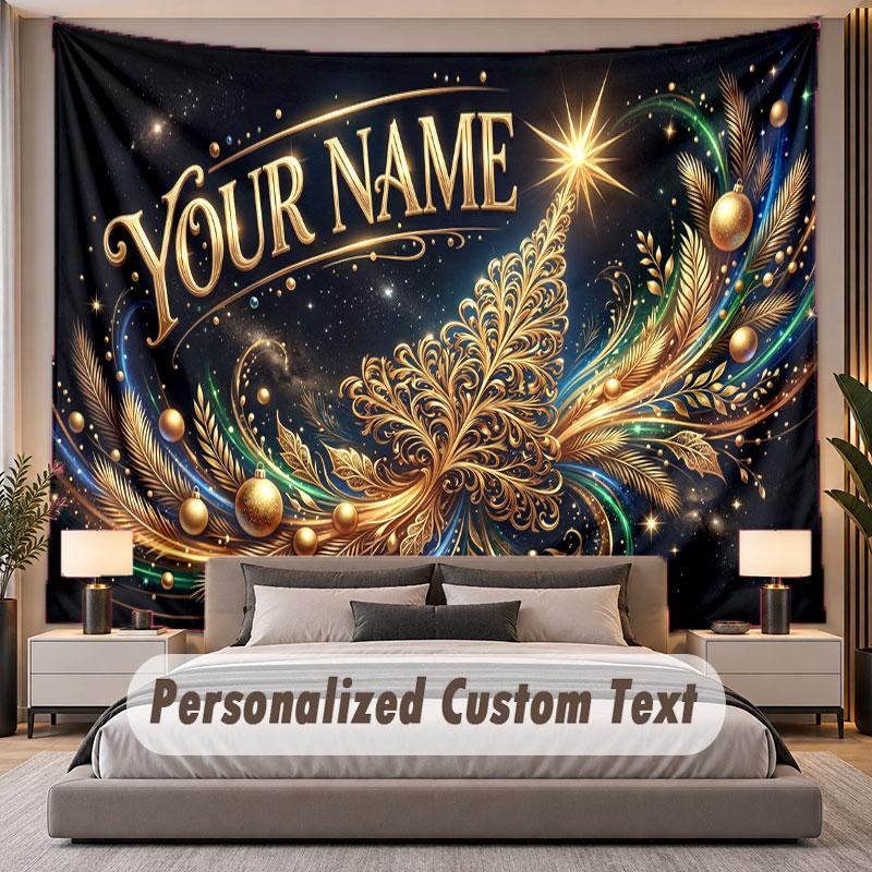 Decorative Artwork (5) Theme Personalized Tapestry Custom Name Text Wall Hanging Tapestry Home Background Decoration