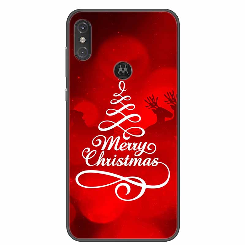 For Moto One Vision Case Luxury Silicone TPU Soft Cover Phone Case For Motorola Moto One Action Macro Shockproof Christmas Coque