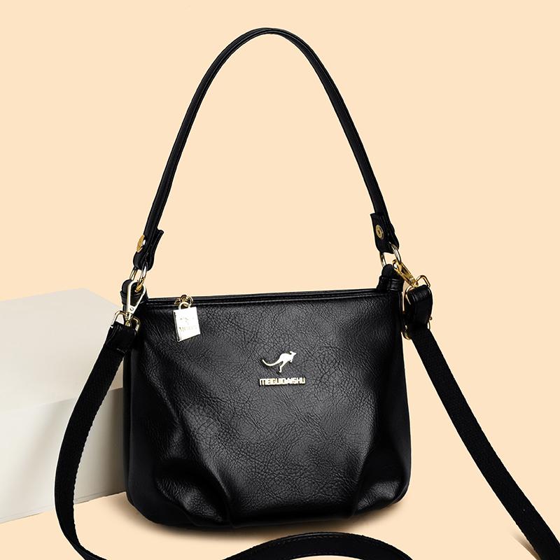 Borsa a Spalla Vintage da Donna in PU Grande Capacità Borsa a Tracolla Piccola Quadrata