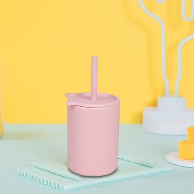 150ml Kids Toddler Cups with Lid And Straws Reusable Spill Proof Cups for Kids Unbreakable Silicone Children Sippy Cup for Home School Kitchen