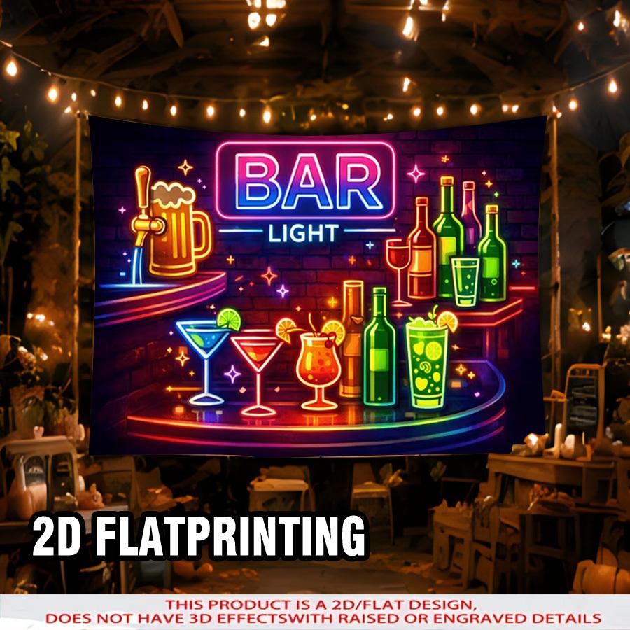 Neon Bar Birthday Photo Backdrop, for Birthday Party Photo Booth Decor