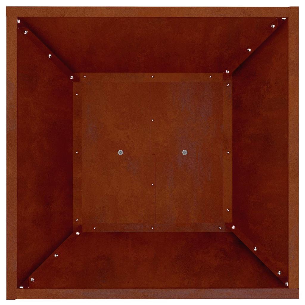Column Planter 2 Pcs Silver 40 X 40 X 100 Cm Weatherproof Steel