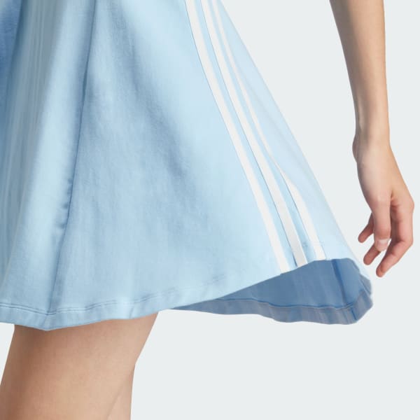 Adidas Originals Color Block Logo Letter Round Neck Comfortable Sleeveless Dress Women dresses Sky-Blue IT9873
