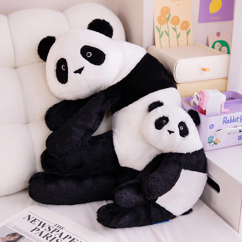 Riesenpanda Wurfkissen Plüschtier Puppe schwarz-weiße Panda-Puppe Mädchen beruhigende Stoffpuppe Geburtstagsgeschenk