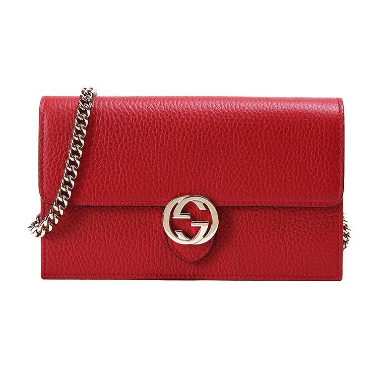 

Жіноча сумка Gucci через плече з логотипом Interlocking Double G, шкіра з тисненням під лічі, червона 510314-CAO0G-6420 Gift Set(Basic Set+Box+Shopping Bag)