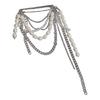 Versatile Metal Chain Brooch Featuring Multilayer Fringe And Artificial Pearls Decors Shimmering Fringe Brooch Pin