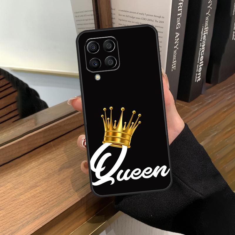 King Queen Crown Case For Samsung Galaxy M31 M21 M11 M20 M23 M54 M14 M34 M13 M52 M32 M12 M16 M36 M56 M15 M55