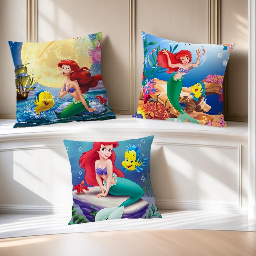 Zeichentrickfilm süße Kunst Die k-Kleine m-Meerjungfrau dn Bequeme weiche Kissenhülle für Sofa Wohnzimmer Heimdekoration Schutzhüllen