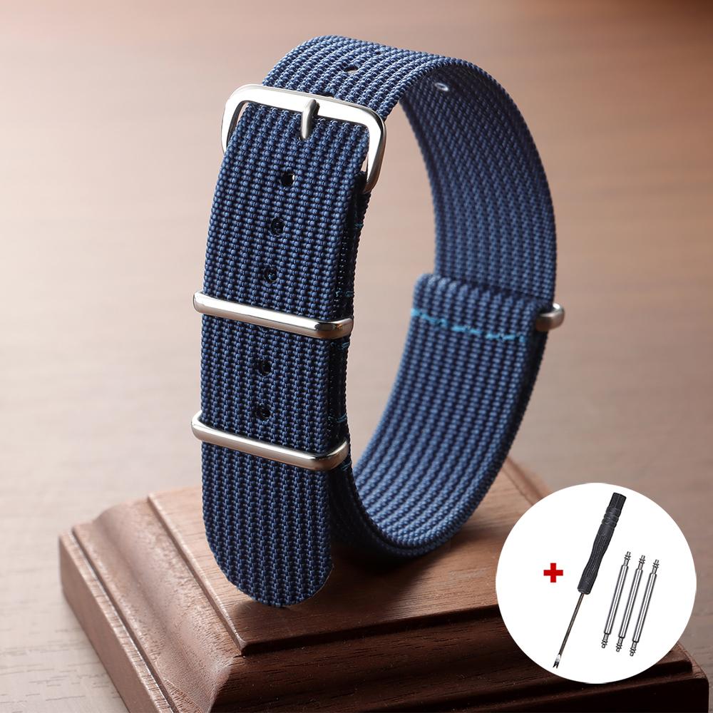 18mm 20mm 22mm Nylon Army Sports Band for Omega for Seiko Nylon Fabric Belt Accessories Pin Buckle Band Green Black Watch Strap