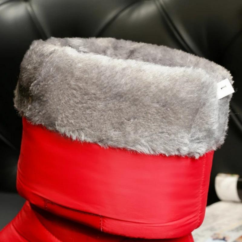Women Down Snow Boots Cotton Shoes South Korea Style Platform Wedges Mid Calf Boots Female Plush Warm Inner 2025 Fashion