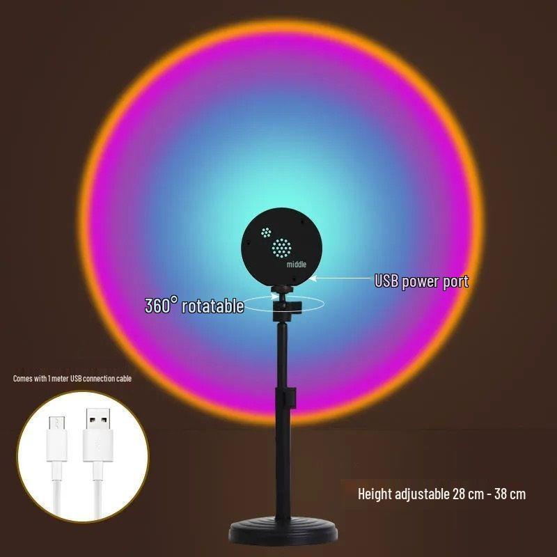 Seven-Color Remote Controlled Sunset Atmosphere Projector Lamp