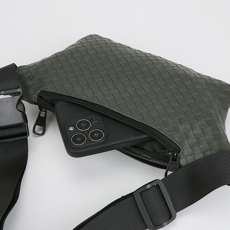 Borsa a tracolla da uomo casual – Marsupio resistente in PU con tasche multiple per esterni, moto e viaggi