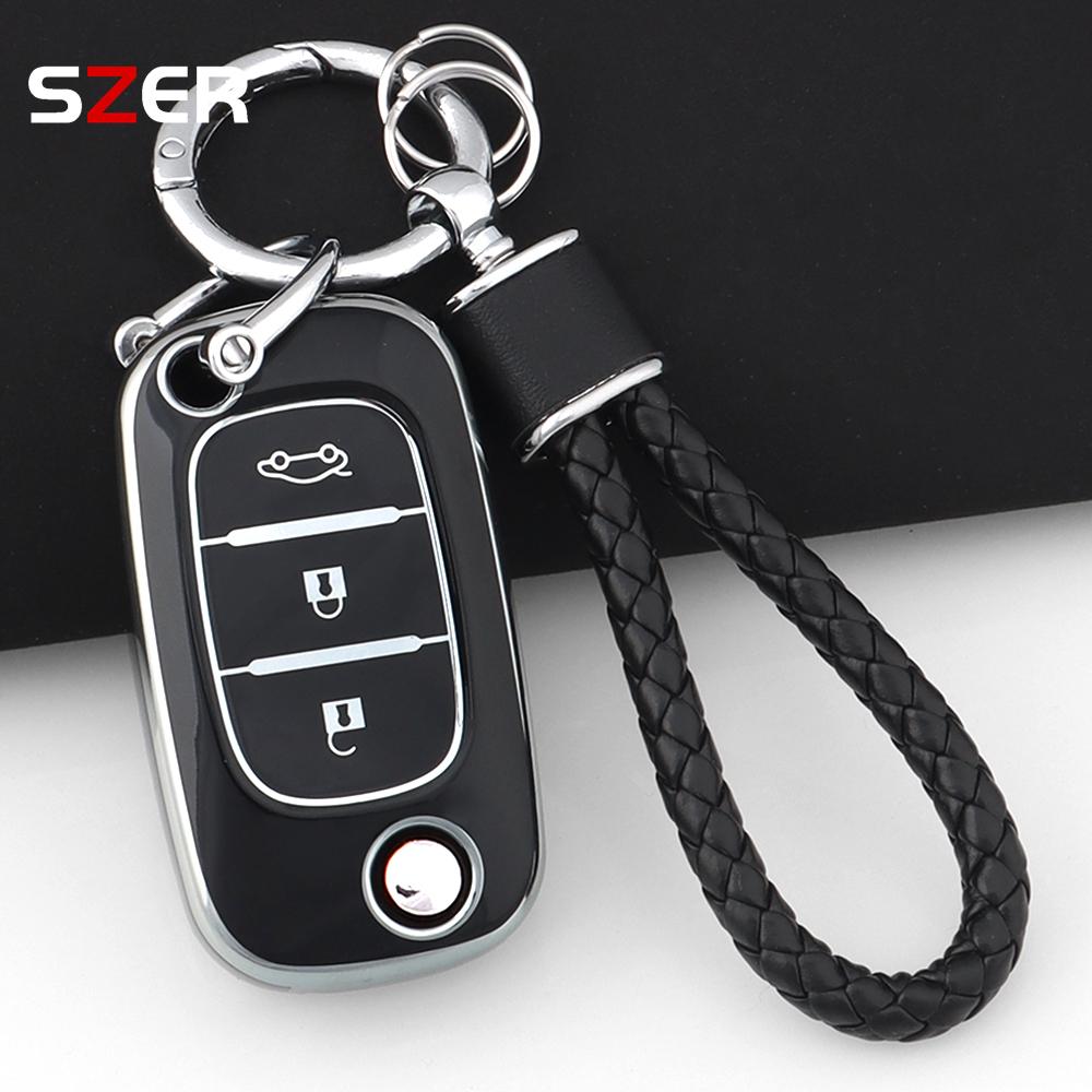 New Tpu Flip Car Key Case Fob Cover For Renault For Lada Sedan Largus Kalina Granta Vesta X-Ray Xray Protect Shell Accessories