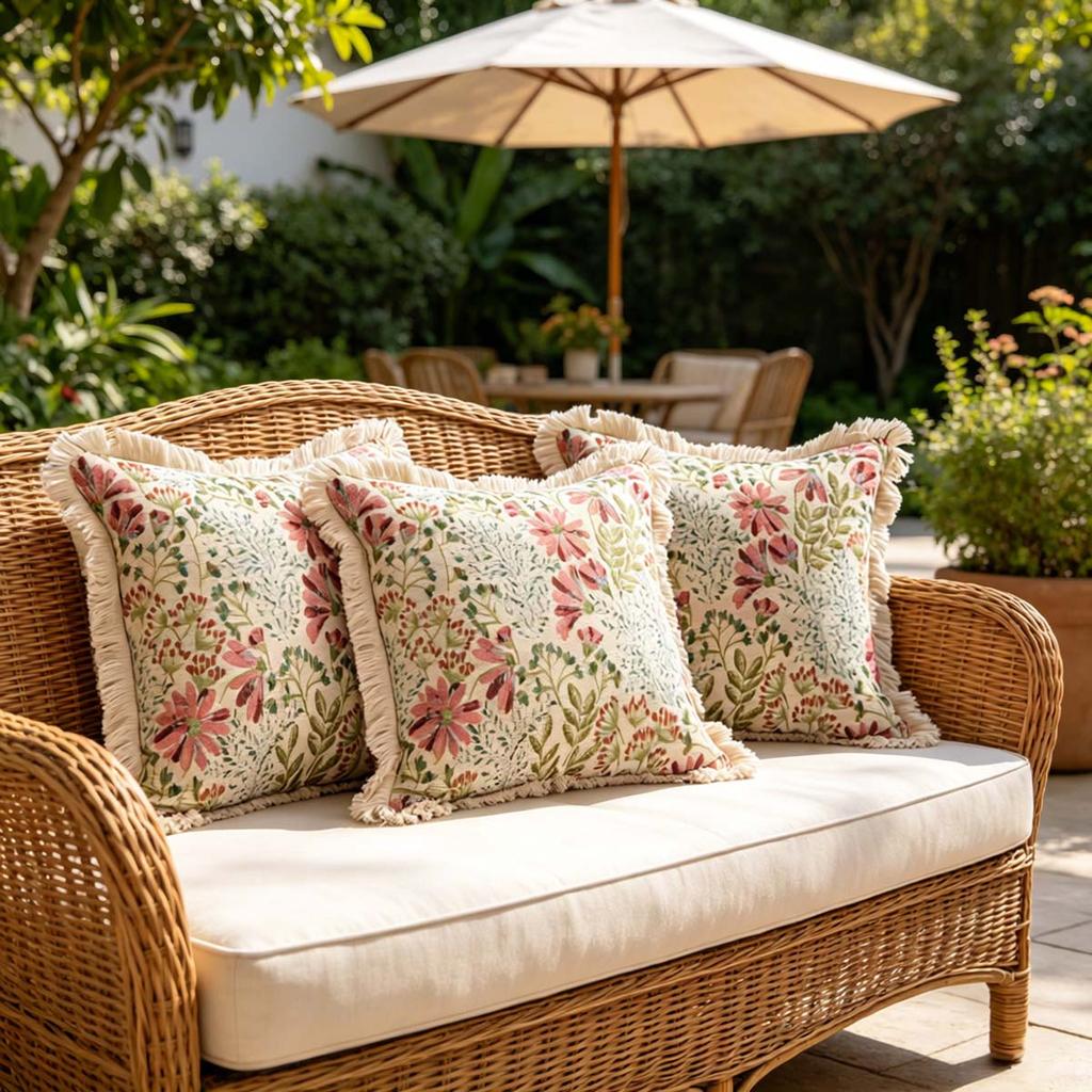 Indoor Living Room Outdoor Patio Decoration Tassel Modern Farmhouse Design Washable Square Cushion Throw Pillow Covers