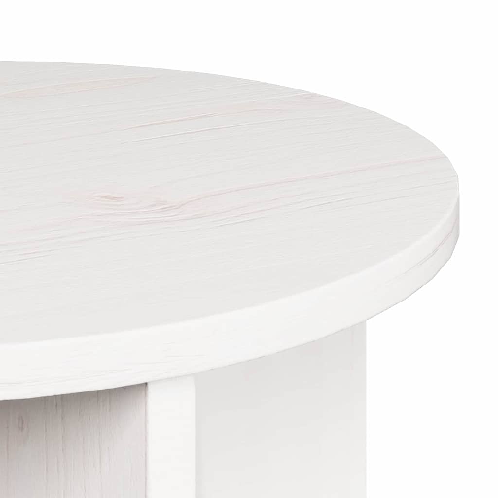 Coffee Table Set 2 pcs White Solid Pine Wood
