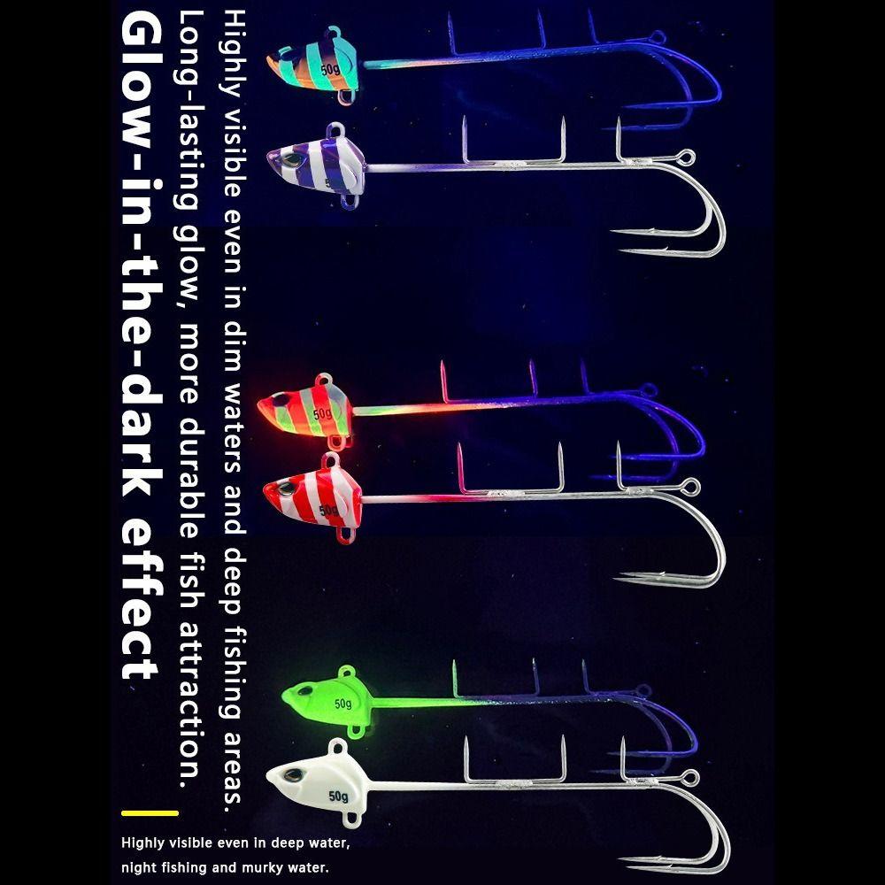 With Treble Hook Vertical Jigging Bait 60G-160G Weight Deep Sea Jig Bait Saltwater Jigging