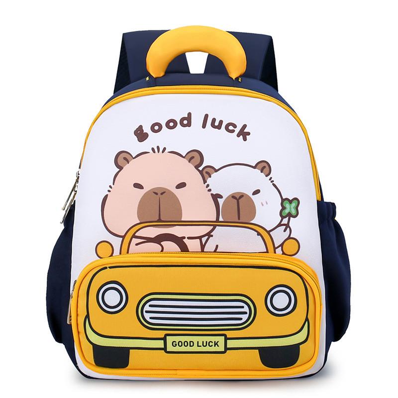 Capybara Pattern Kids School Bag With Cartoon Backpack Breathable Gifts Bag
