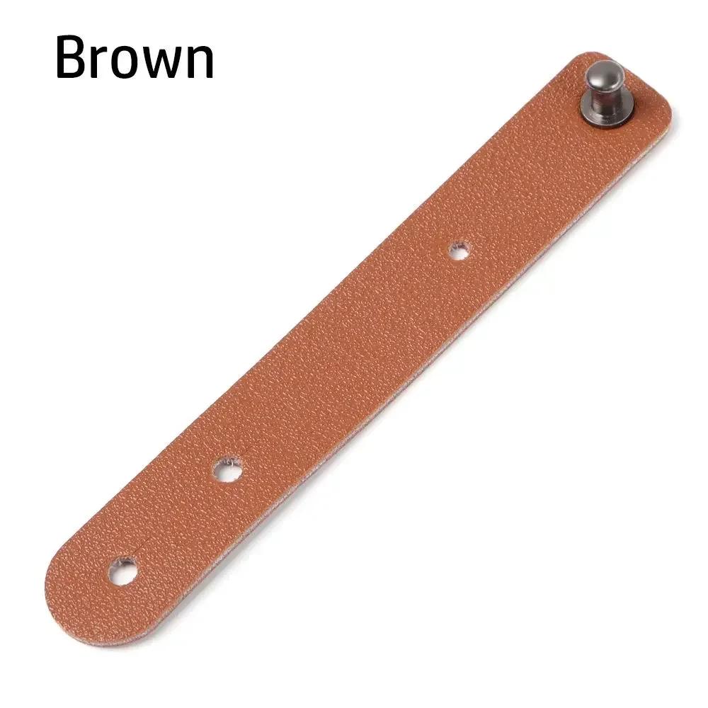 

1Pcs Leather Cable Winder Wire Ties Cord Organizer Cable Strap Tie Wrap Cord Management Holder Keeper Earphone Wrap коричневий
