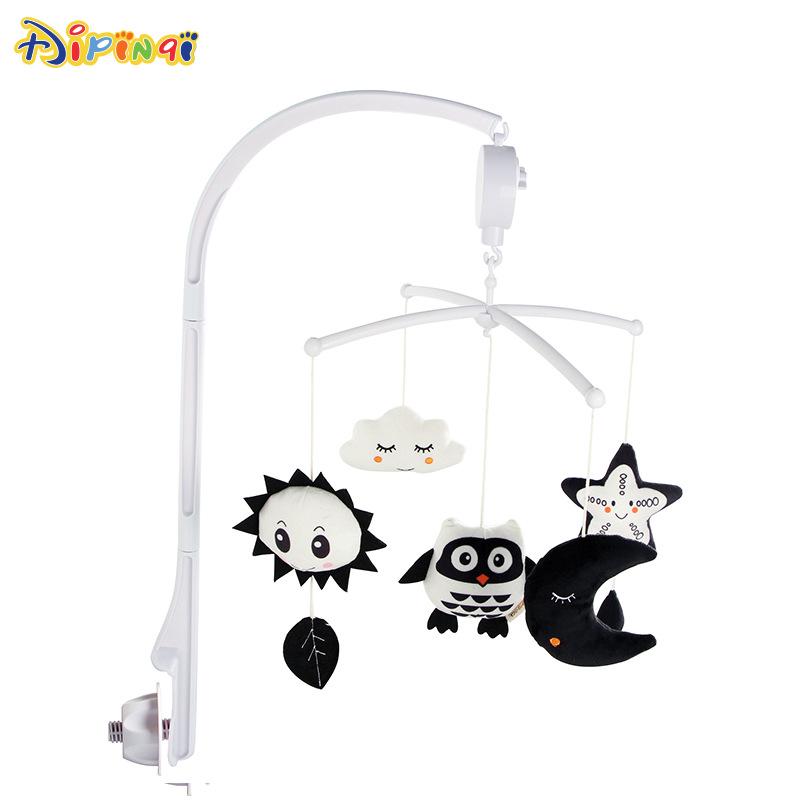 Aipinqi Black & White Animal Crib Mobile with 8-Tone Music Box, Baby Sleep Aid & Bracket