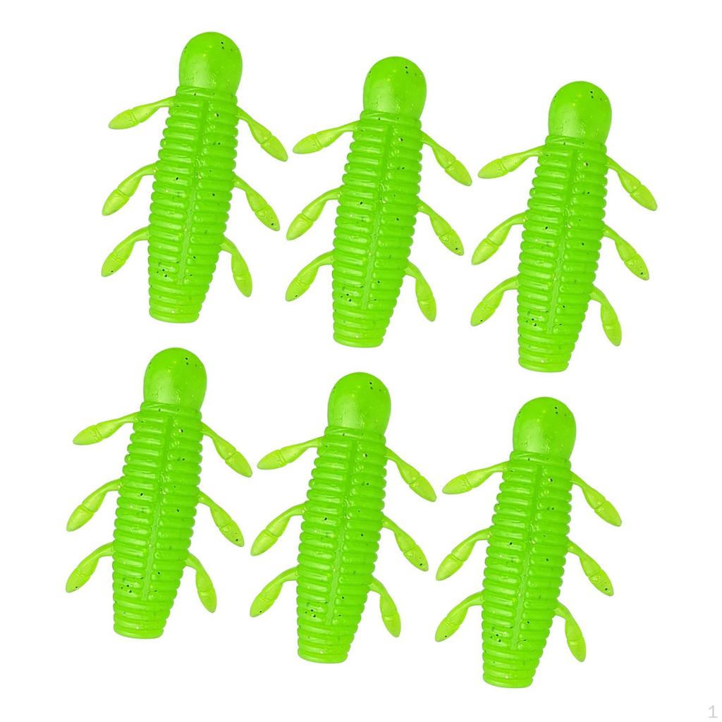 6 Stück Weiche Angelköder Künstlich Leicht Lebensecht Zubehör Maden Köder