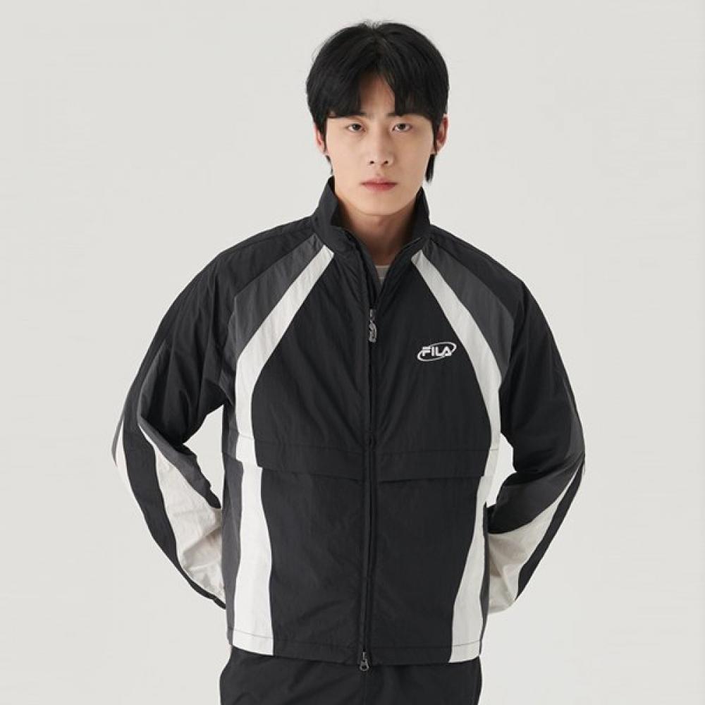Fila Crinkle Single Layer Color Block Ventilation Windbreaker BLACK/105