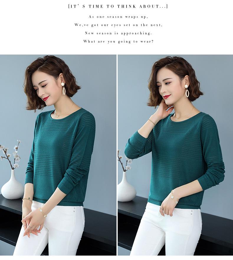 2024 Women's Lightweight Long-Sleeve Knitted Top - Perfect for Early Autumn