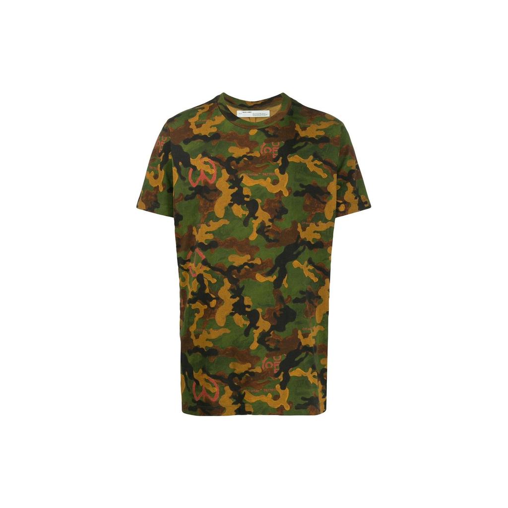 OFF WHITE T Shirts Men's Camouflage Crew Neck Moderate Straight Fit OMAA027R201850169910