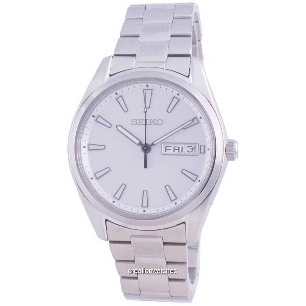 

Seiko Классический белый циферблат Кварцевый SUR339 SUR339P1 SUR339P 100M Мужские часы