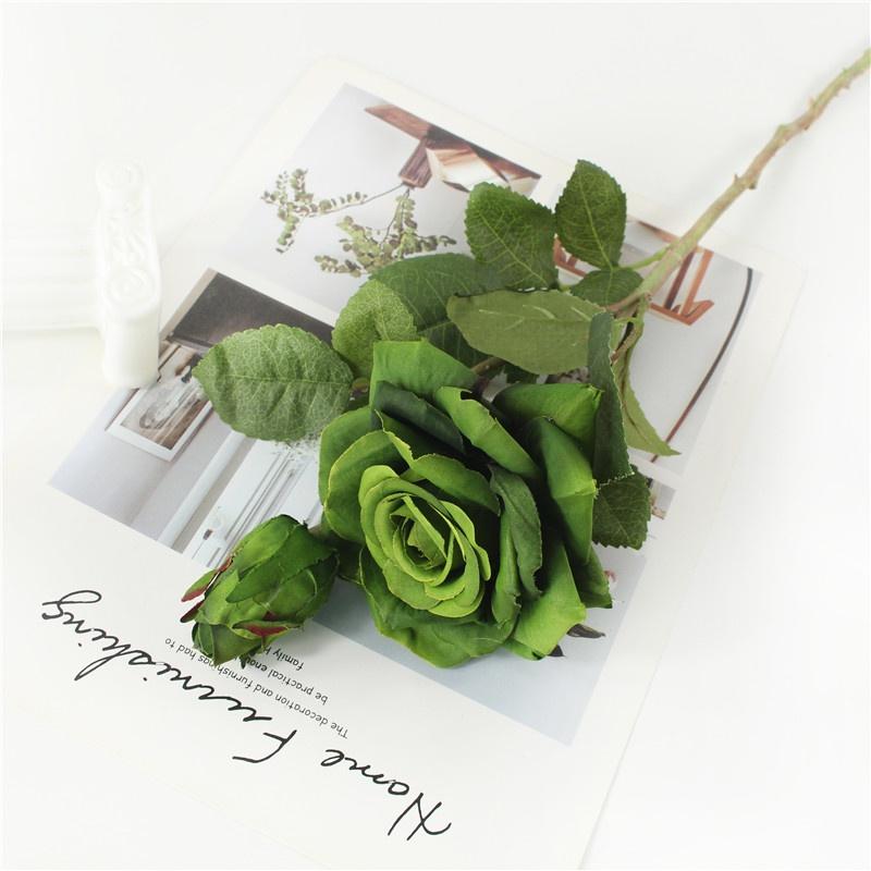 2 Köpfe Vintage große Rosen künstliche Seidenblumen Zweig große Blume Seide weiße Pfingstrose gefälschte Blumen Herbst Heimdekoration Hochzeit Mittelstücke Dekor