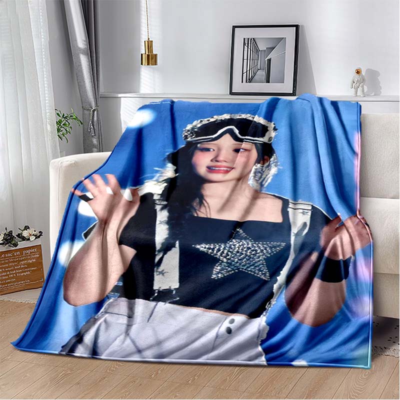 3D Printed Flannel Blanket I-ILLIT Combo K-POP Home Sofa Bed Blanket | Birthday Gift,