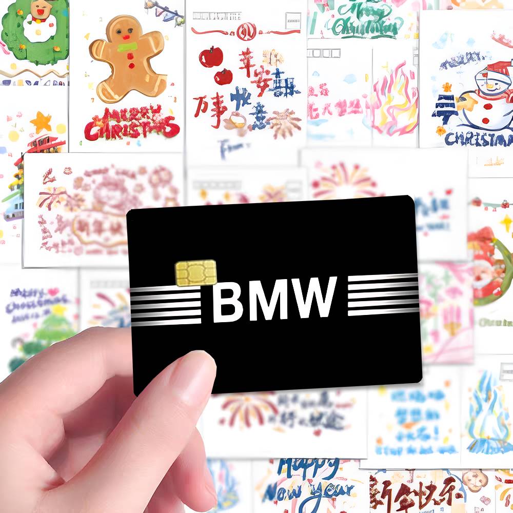AABT1 Luxury Sport Car B-BMWs Fashion Matte Gold Silver Black Matte Film Skin Sticker Tape For Bank Credit Debit Card