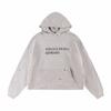 Oversized Unisex Hooded Sweatshirt With Distressed Washed Letter Print Cotton Blend Casual Top Teens Adults