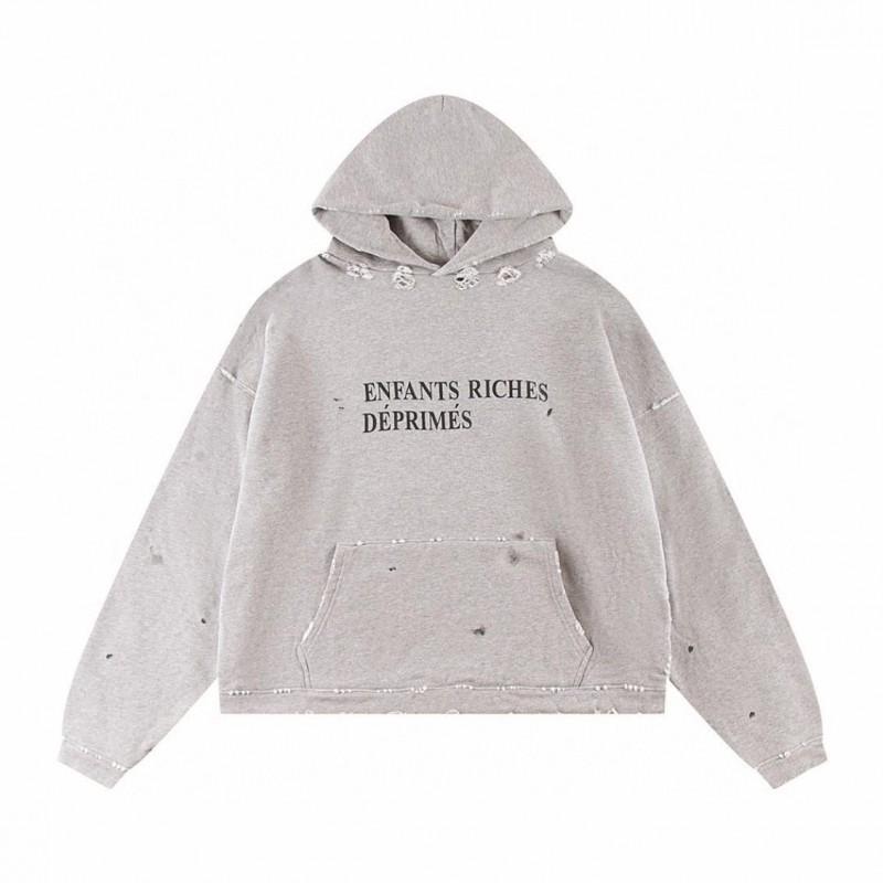 Oversized Unisex Hooded Sweatshirt With Distressed Washed Letter Print Cotton Blend Casual Top Teens Adults