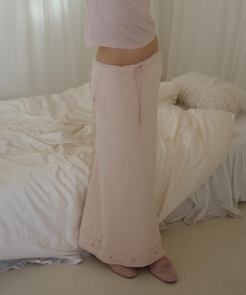 SALON DE YOHN Studded Sweat Skirt_ Skin Pink