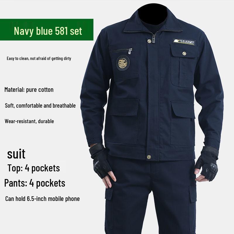 Thickened Wear-Resistant Workwear Set: Spring/Autumn Anti-Scald Protection Suit for Men, Ideal for Workshop, Construction, Auto Repair, Welding.