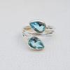 Natural Blue Topaz Ring-Handmade Silver Ring-925 Sterling Silver Ring-Designer Blue Topaz Ring-Gift for her-December Birthstone-Promise Ring