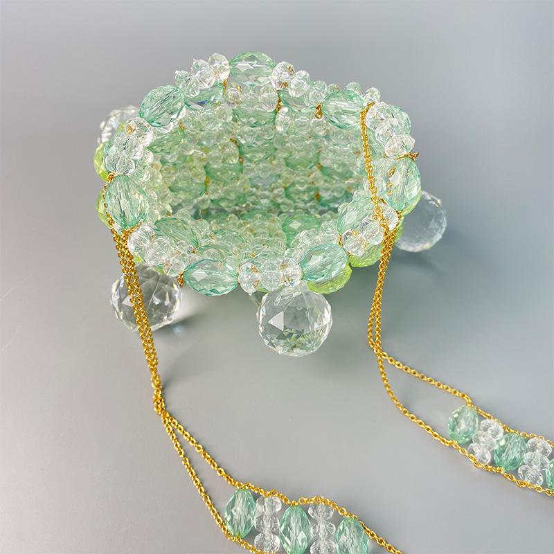 Handmade Mini Acrylic Crystal Beaded Crossbody Bag